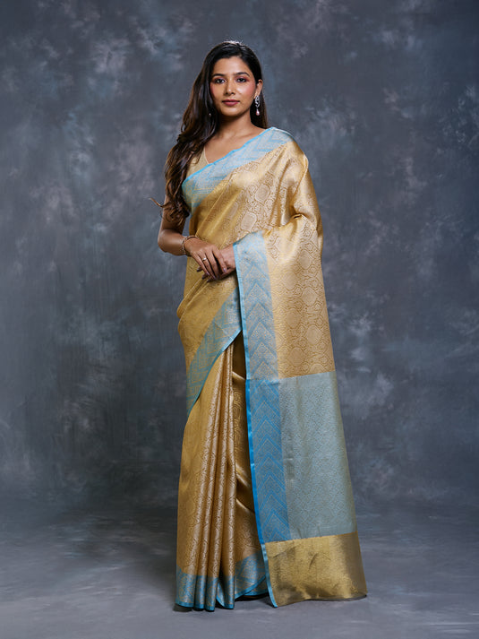 Blue tissue Tanchui saree