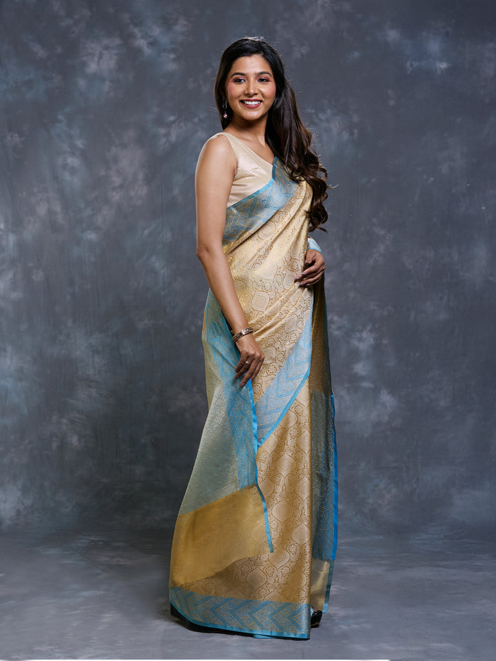 Blue Tissue Tanchui Saree