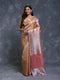 Peach Tissue Zari Woven Saree