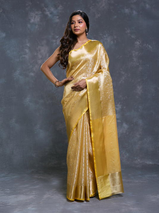Yellow Tissue Tanchui Saree