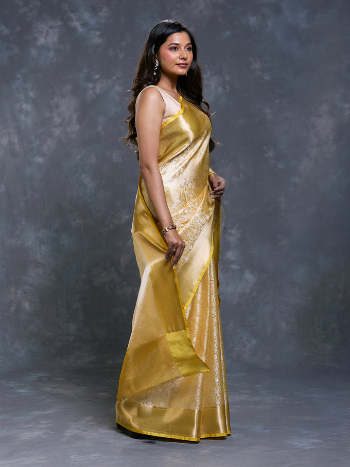 Yellow Tissue Tanchui Saree