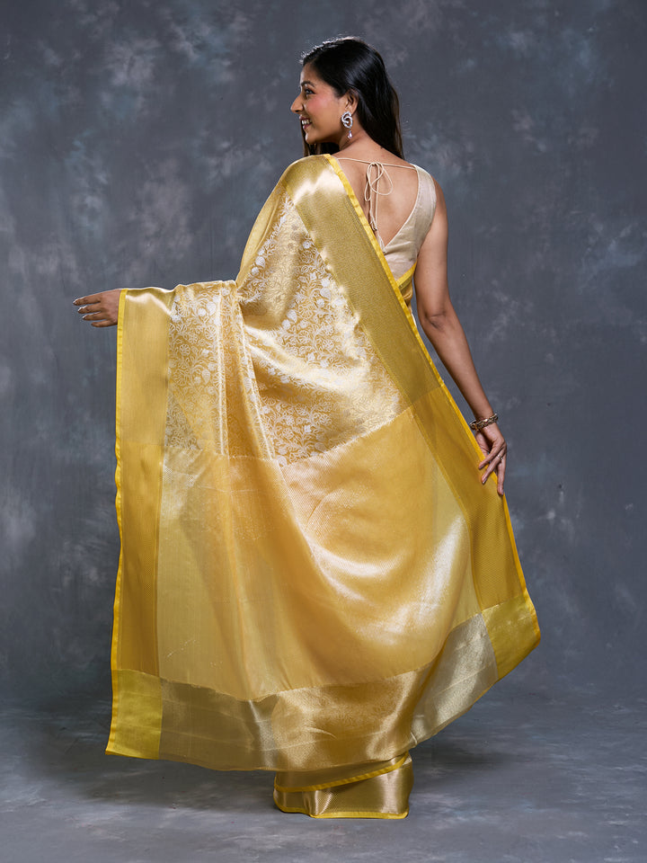 Yellow Tissue Tanchui Saree