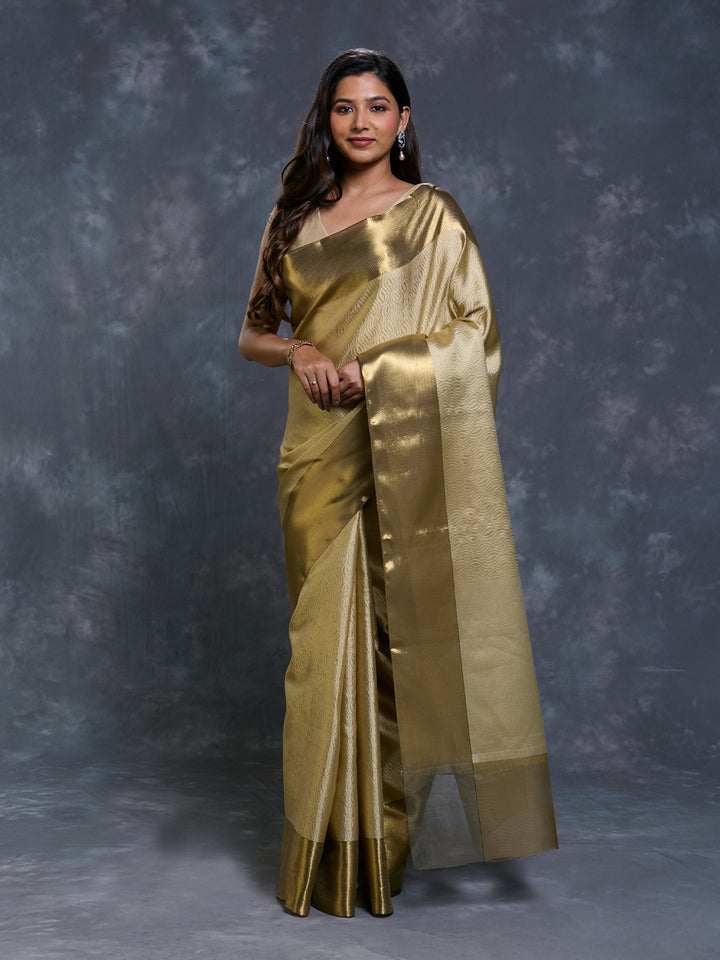 Gold Tissue Tanchui Saree