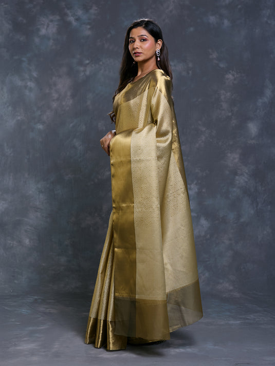 Gold Tissue Tanchui Saree