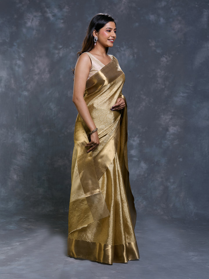 Gold Tissue Tanchui Saree