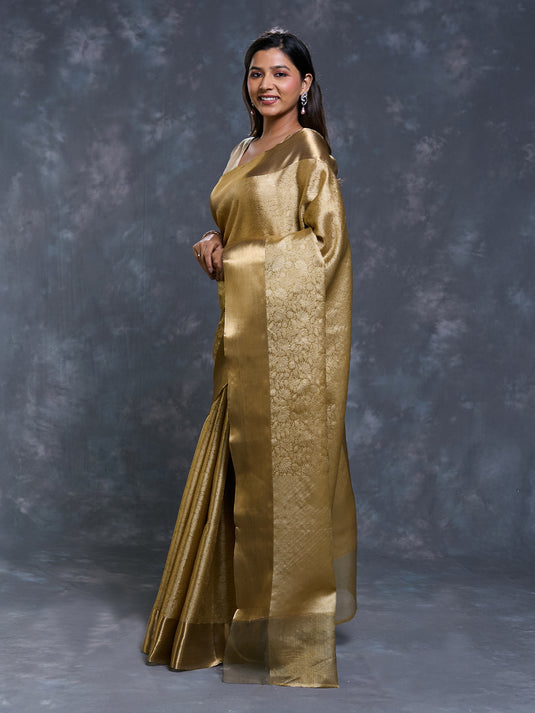 Gold Tissue Tanchui Saree