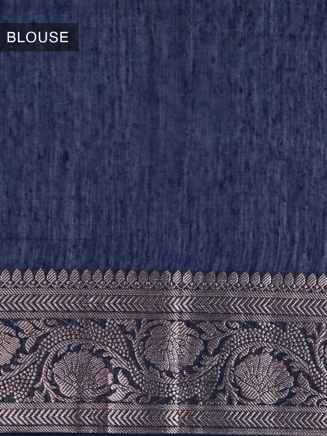 Blue Mulmul Cotton Zari Woven Saree_6
