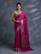 Magenta Mulmul Cotton Zari Woven Saree