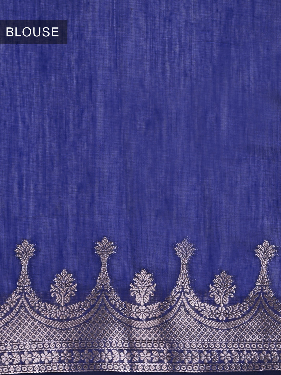 Blue Mulmul Cotton Zari Woven Saree_6
