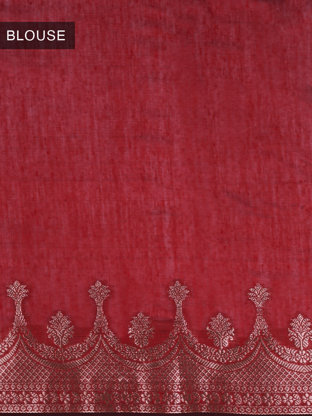 Red Mulmul Cotton Zari Woven Saree_6