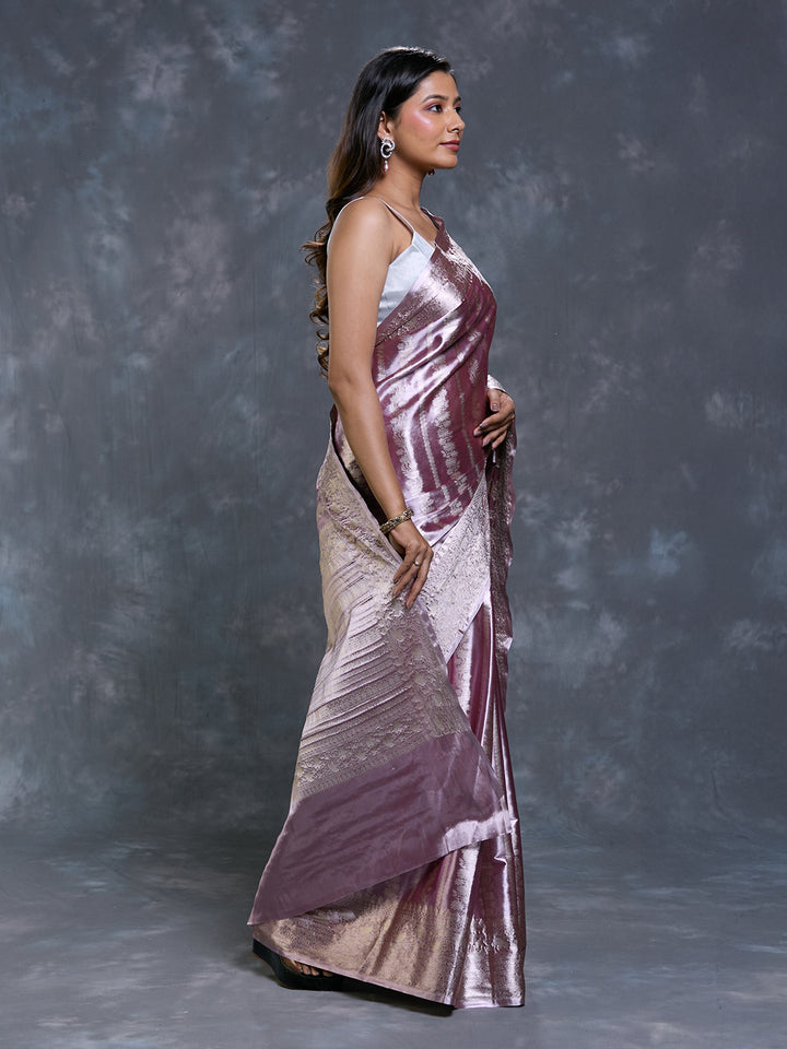 Lavendar Tissue Zari Woven Saree