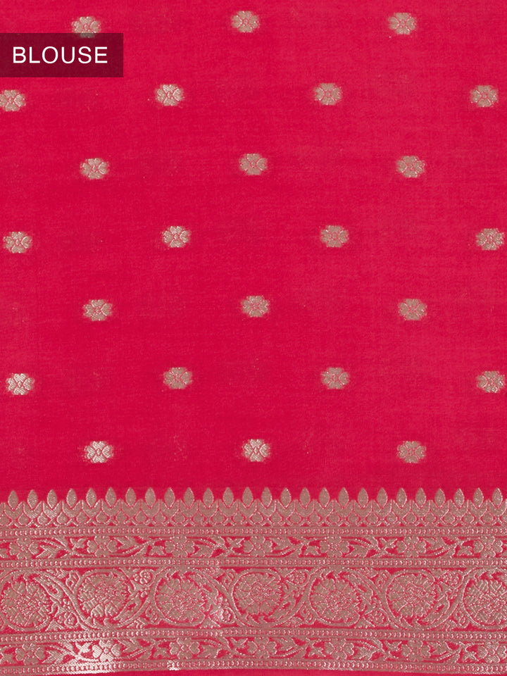 White Georgette Zari Woven Saree