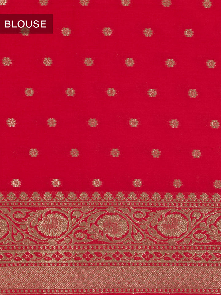 White Georgette Zari Woven Saree