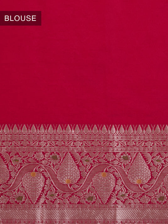 Blue Katan Zari Woven Saree