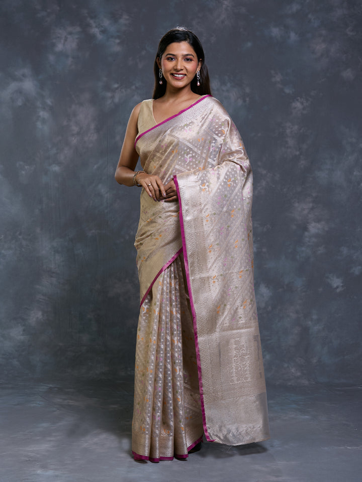 Gold Kota Tissue Zari Woven Saree