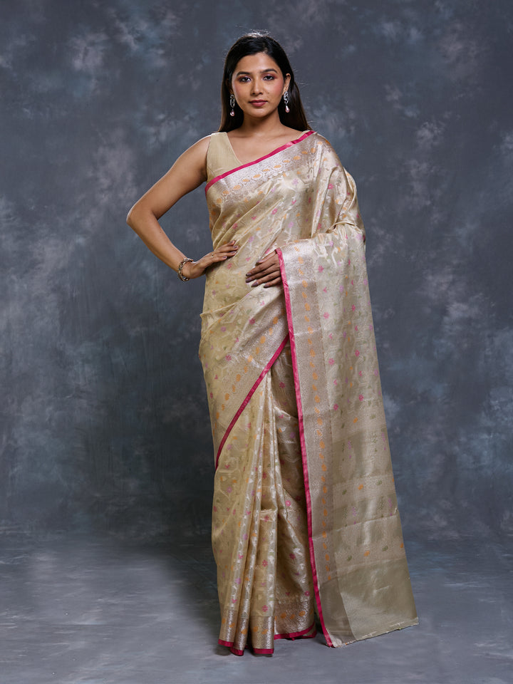 Gold Kota Tissue Zari Woven Saree