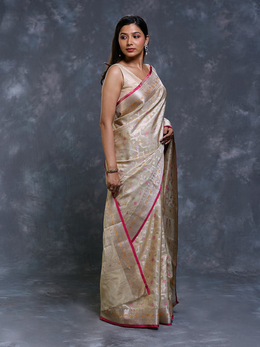 Gold Kota Tissue Zari Woven Saree