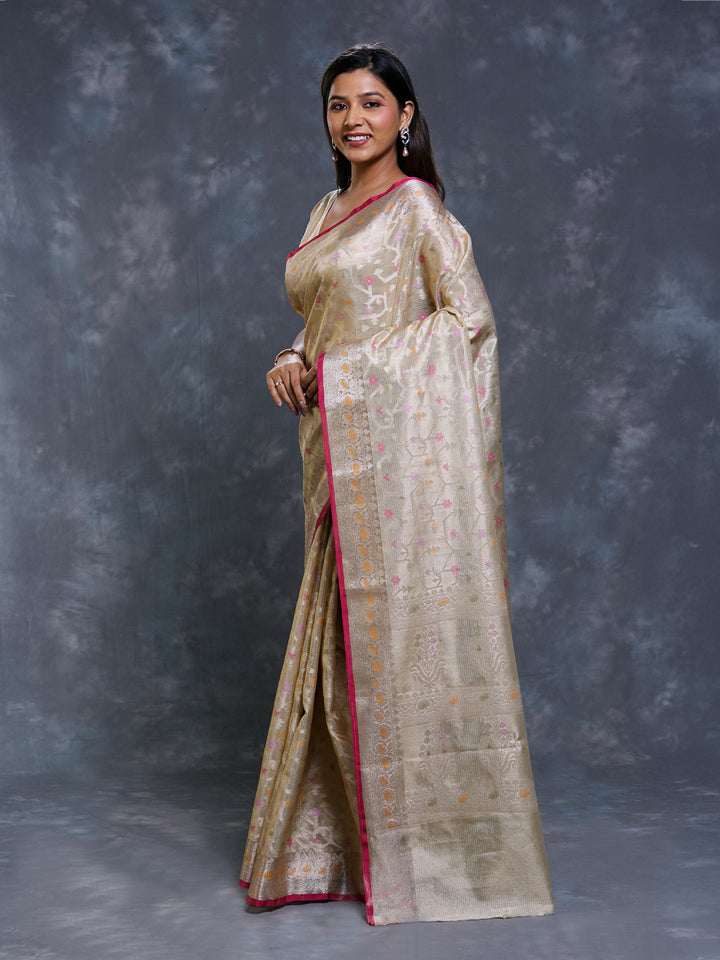 Gold Kota Tissue Zari Woven Saree