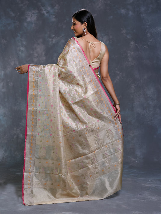 Gold Kota Tissue Zari Woven Saree