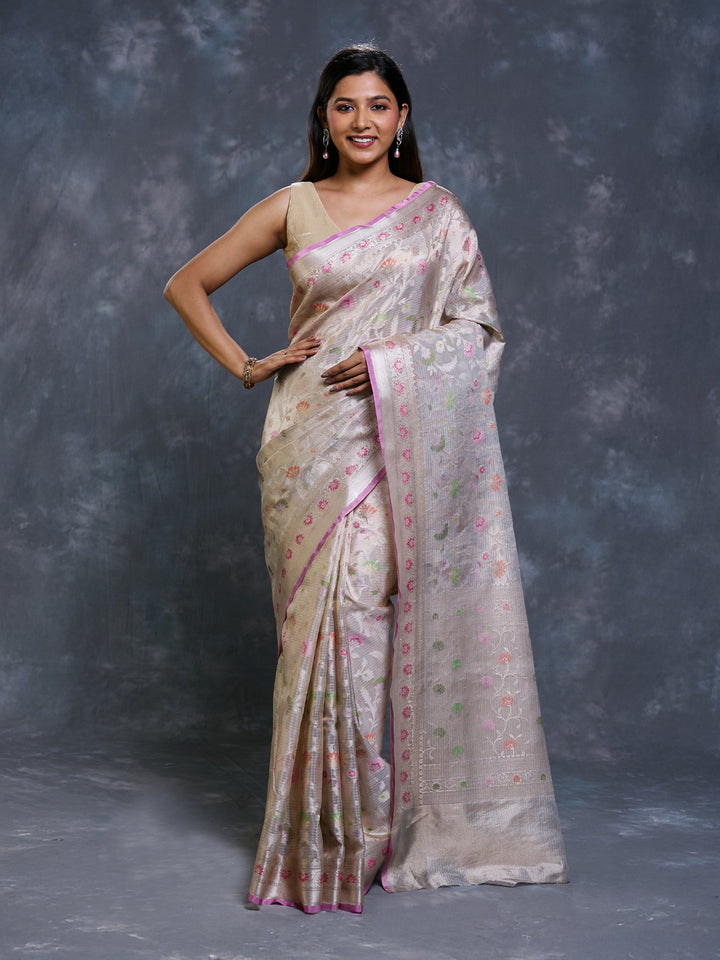 Gold Kota Tissue Zari Woven Saree