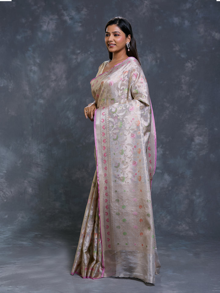 Gold Kota Tissue Zari Woven Saree