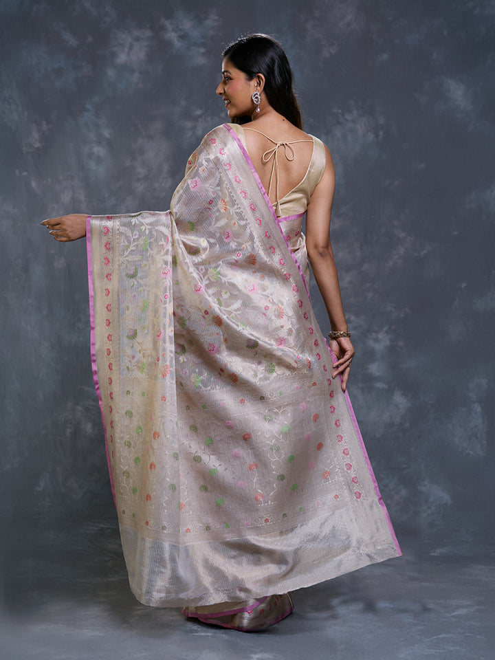 Gold Kota Tissue Zari Woven Saree