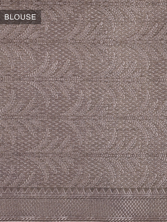 Peach Tissue Zari Woven Saree