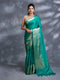 Green woven dupion silk saree