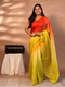 Orange and Yellow Kota Silk Ombre Saree