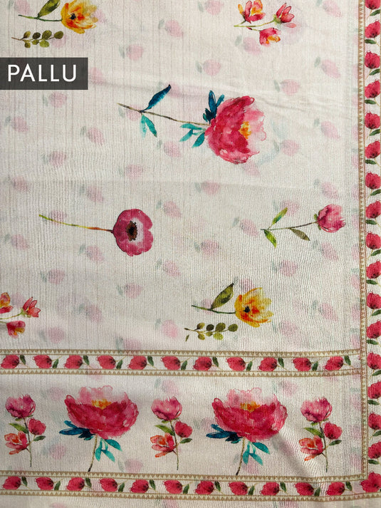 Beige Printed Cerpe Georgette