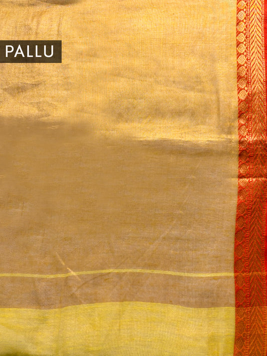 Yellow Tissue Silk Zari Woven Saree