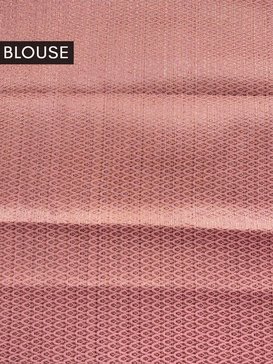 Pink Chiniya Cotton Resham Woven Saree