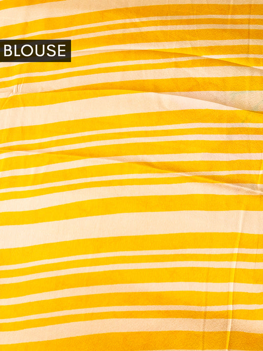 Yellow Printed Cerpe Saree