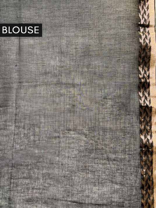 Black Mul Cotton Zari Woven Saree