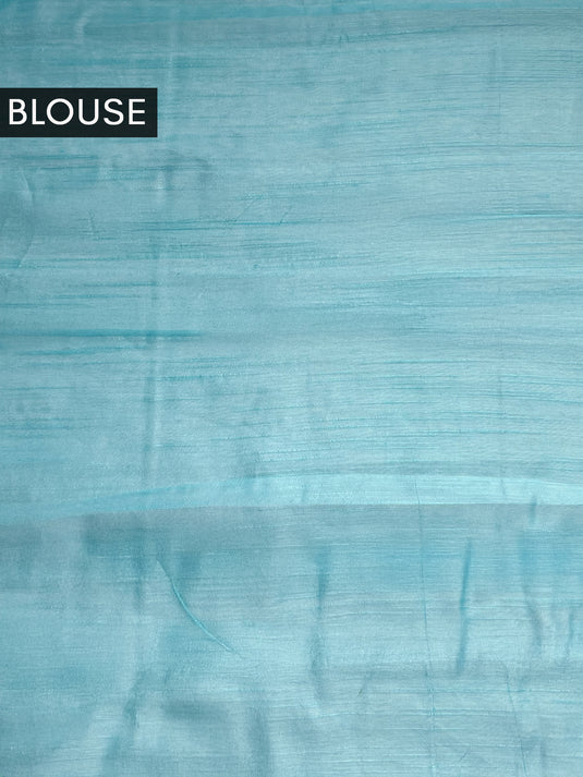 Blue Cotton Printed Saree