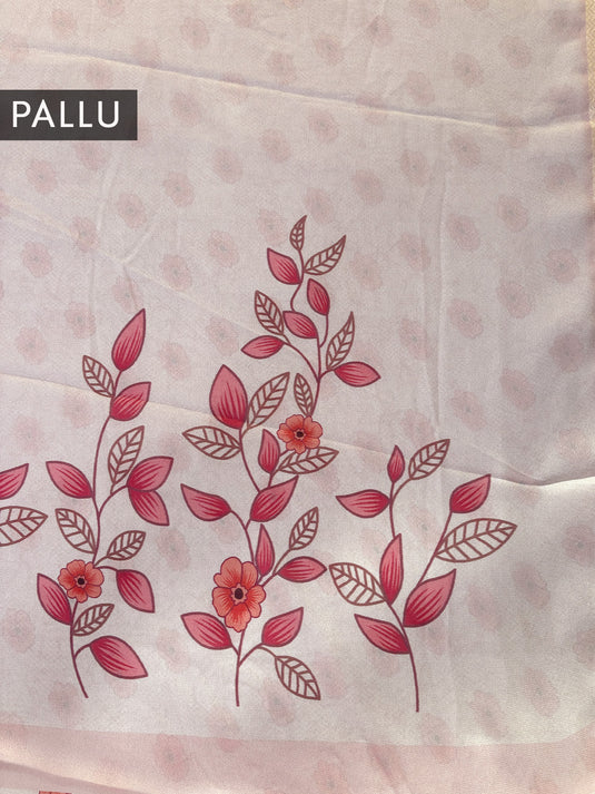 Pink Printed Cerpe Geogette Saree