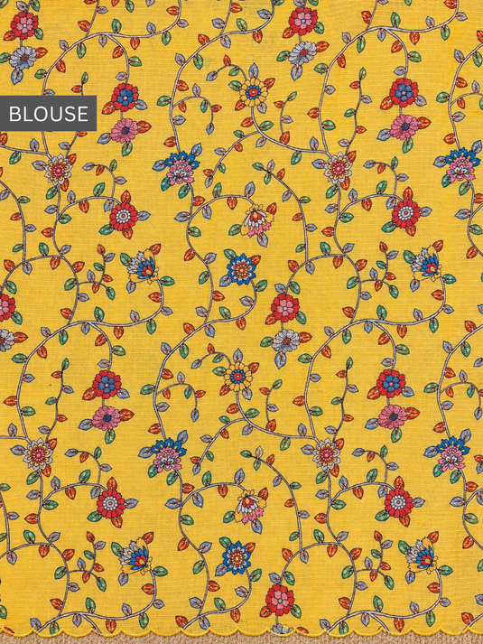 Yellow Kota Silk Ombre Saree
