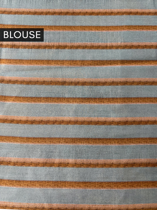 Blue Tussar Printed Saree